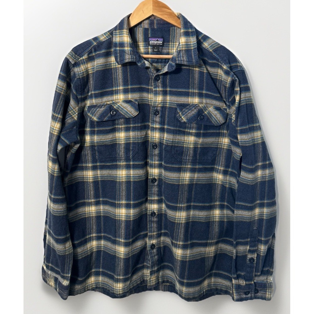 Patagonia Men's Fjord L/S Flannel Shirt Hiking Outdoor 53947 Organic Clean Large